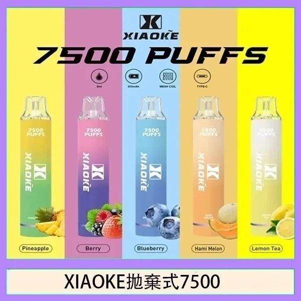 XIAOKE 梟客拋棄式電子煙7500口｜一次性可充電・發光設計・現貨 新日期 09/30